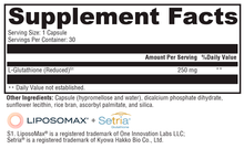 Load image into Gallery viewer, Liposomal Glutathione 30 Capsules Supplement Facts