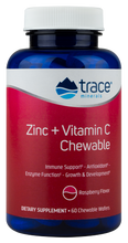 Load image into Gallery viewer, Trace Minerals, Zinc + Vitamin C, Chewable Raspberry Flavor 60 Chewable Wafers