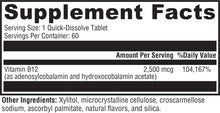 Load image into Gallery viewer, Natural Medicine for Health, B12 Adeno + Hydroxo Natural Fruit Punch Flavor 60 Tablets