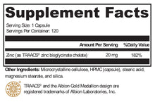 Load image into Gallery viewer, XYMOGEN®, Zinc Glycinate 120 Capsules