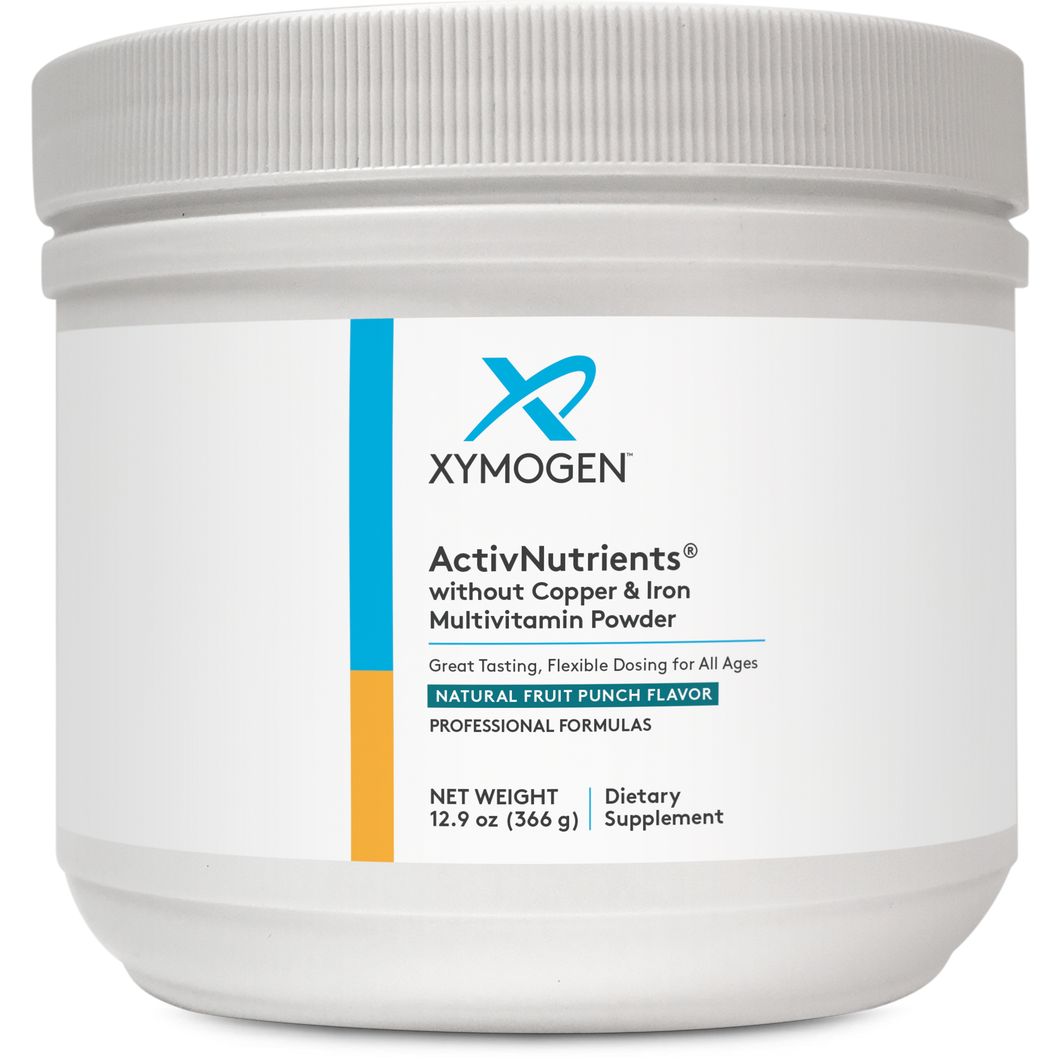 XYMOGEN®, ActivNutrients® without Copper & Iron Multivitamin Powder Fruit Punch 60 Servings