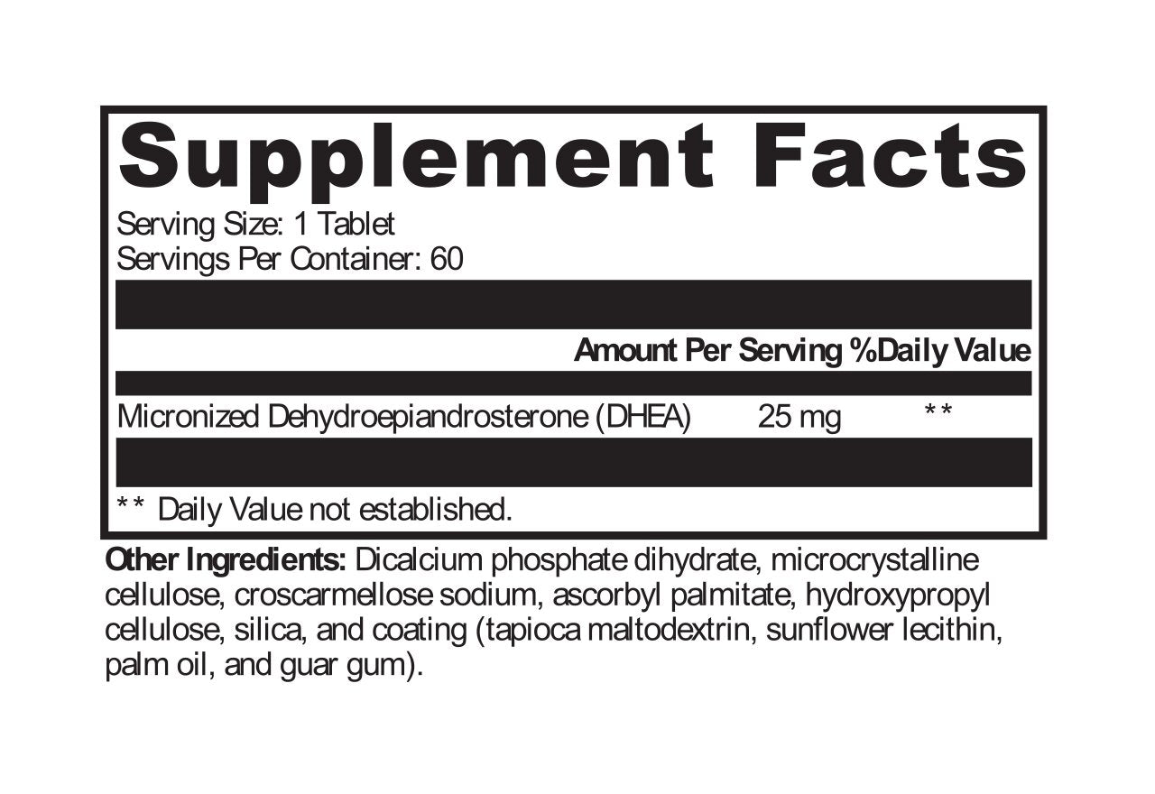 XYMOGEN®, DHEA Micronized 25mg 60 Tablets – Natural Medicine for Health